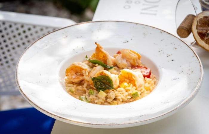 Risotto cu creveti si dovlecei